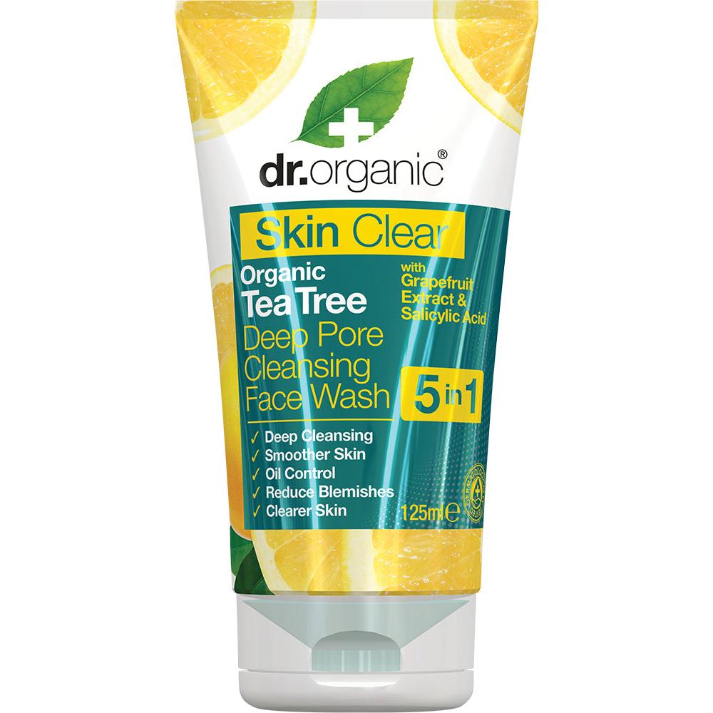 Dr Organic DePore Cleansing Face Wash Skin Clear Tea Tree 125ml