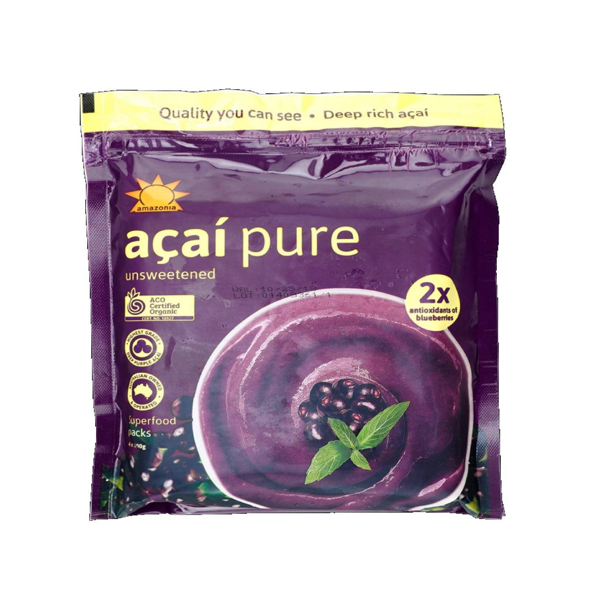 Amazonia Acai Pur Unsweet 4X100g