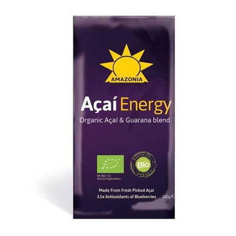 Amazonia Acai Energy Organic Acai & Guarana Blend 4x100g