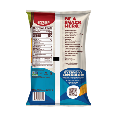 Jackson's Sweet Potato Chips in Avocado Oil Sea Salt 142g