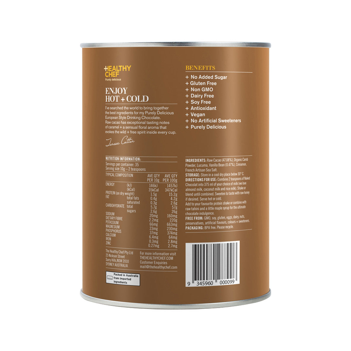 Healthy Chef Chocolat Mylk 350g
