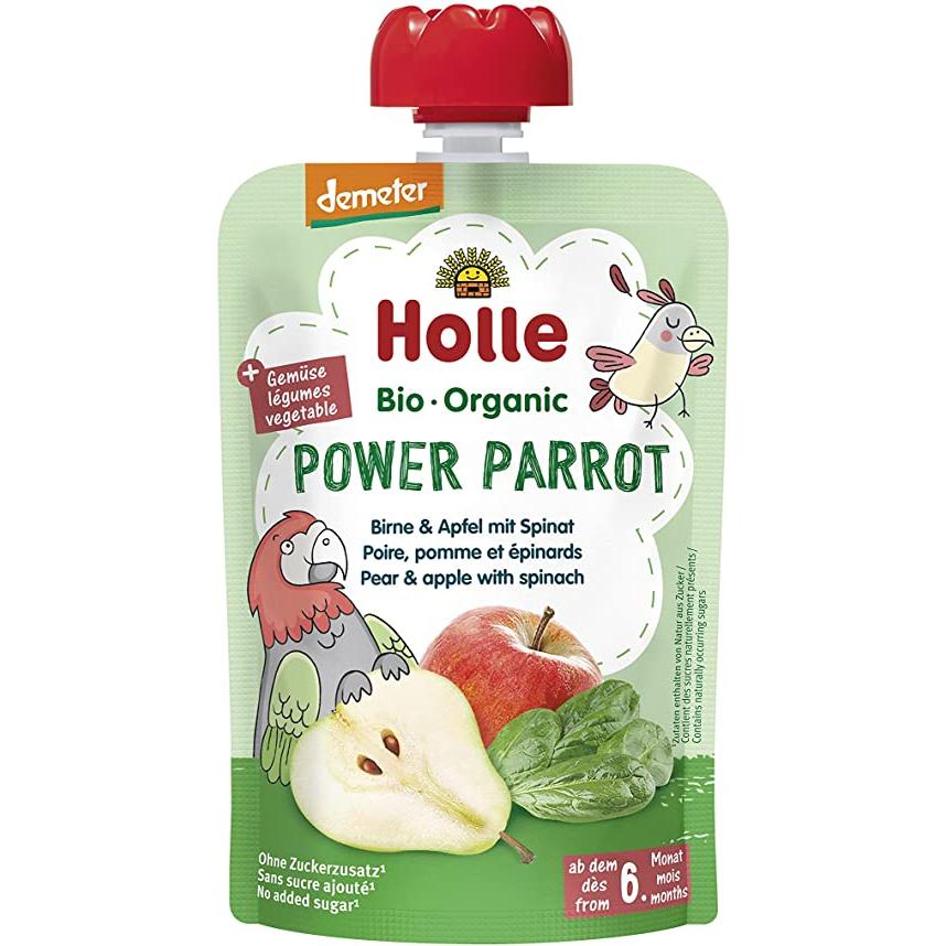 Holle Power Parrot Pear & Apple with Spinach 100g