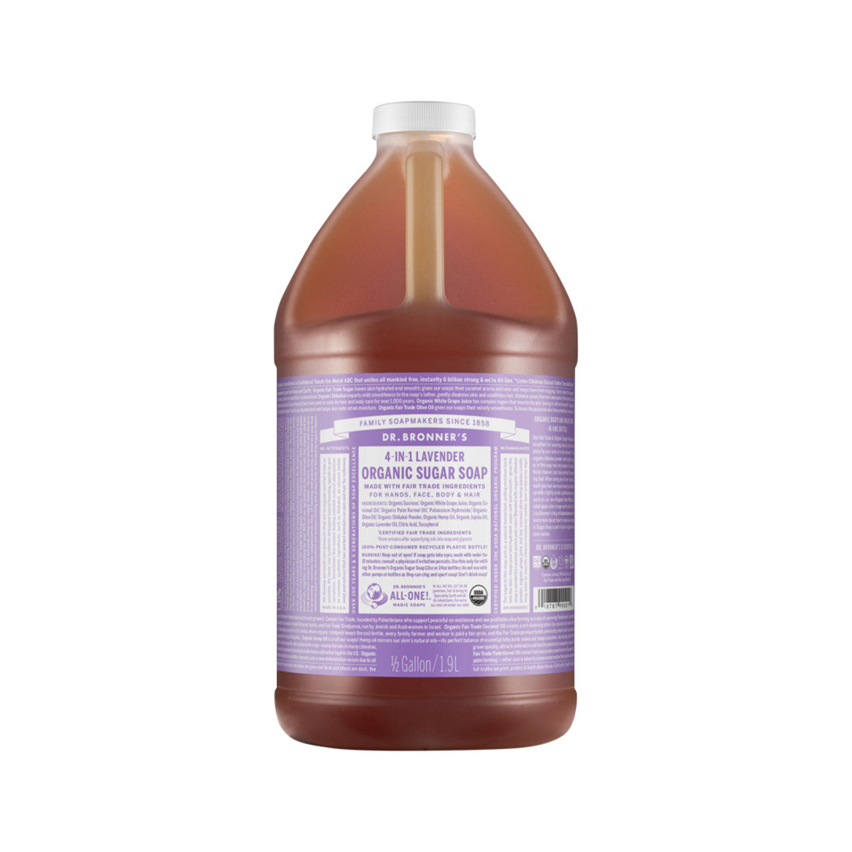 Dr Bronners Organic Pump Soap Refill (Sugar 4in1) Lavender 1.9L