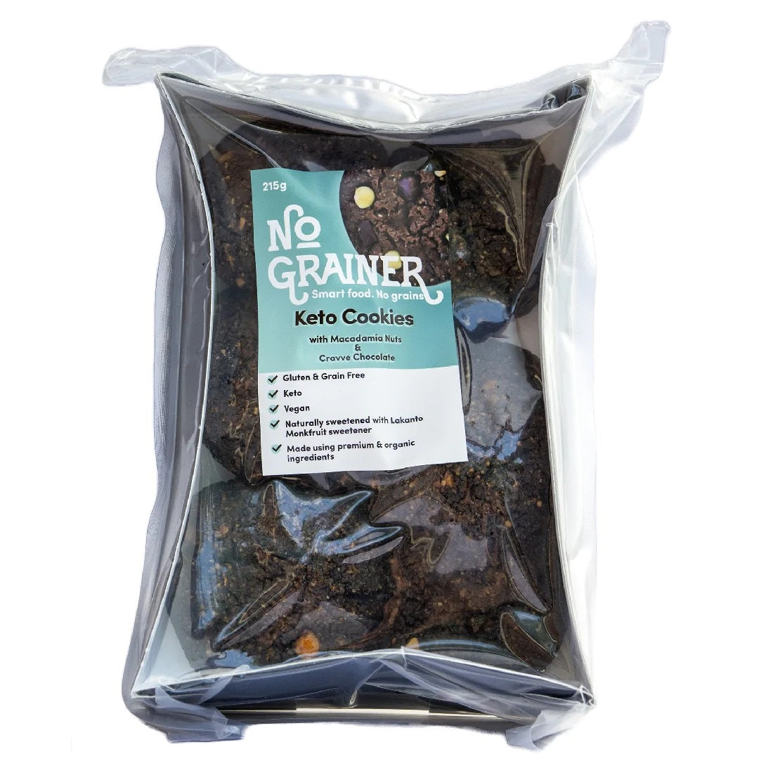 No Grainer Macadamia Nut & Sugar-free Chocolate Keto Cookies 215g