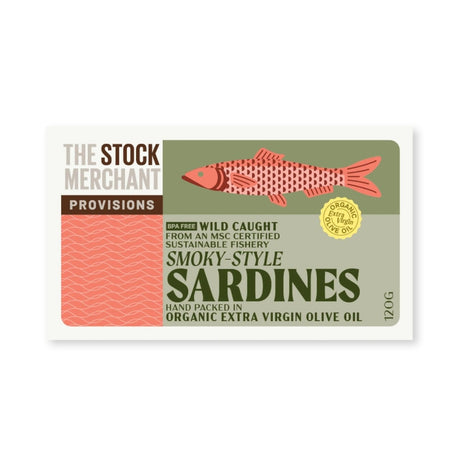 The Stock Merchant Smoky-Style Sadines in Organic Extra Virgin Oil 20g