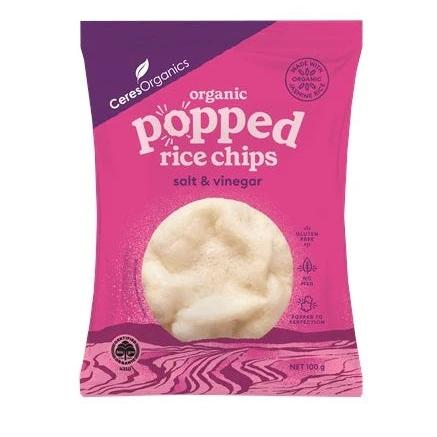 Ceres Organics Pop Chips Salt Vinegar 100g