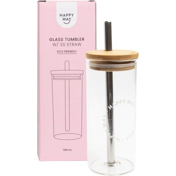 Happy Way Glass Tumbler