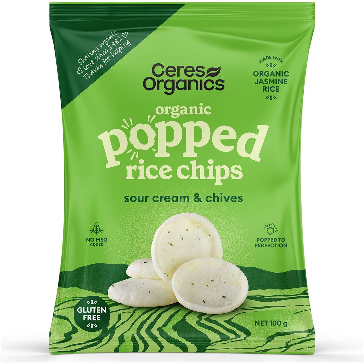 Ceres Organics Pop Chips Sour Cream 100g