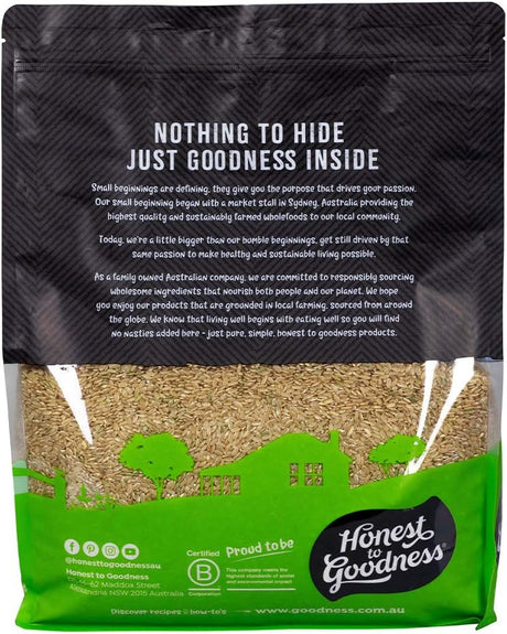 Honest to Goodness Biodynamic Rain Fed Medium Grain Rice, Brown, 5kg