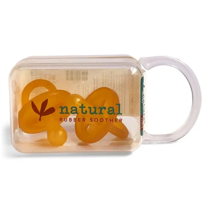 Natural Roober Soother Rubber Large Round 6m+ 2p