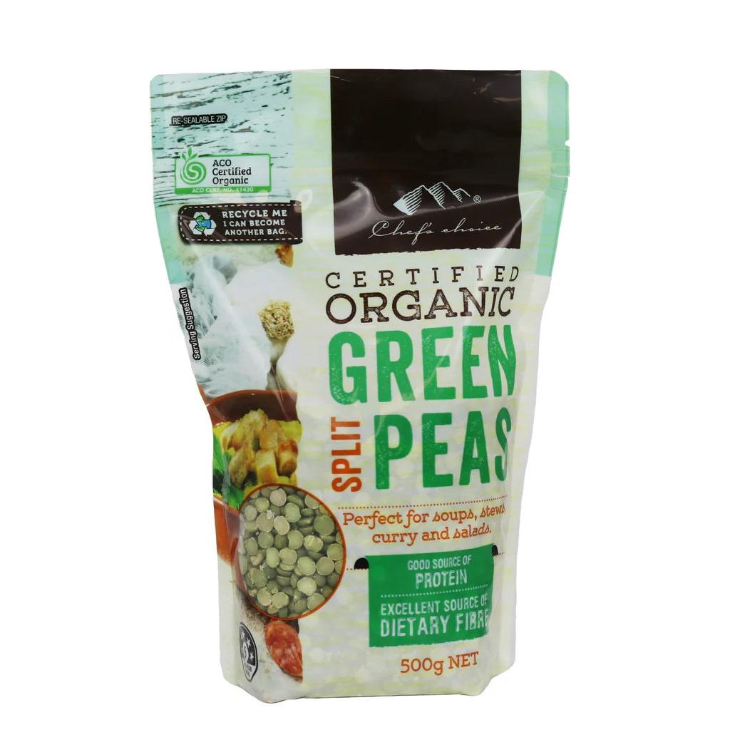 Chef Choice Organic Green Split Peas 500g