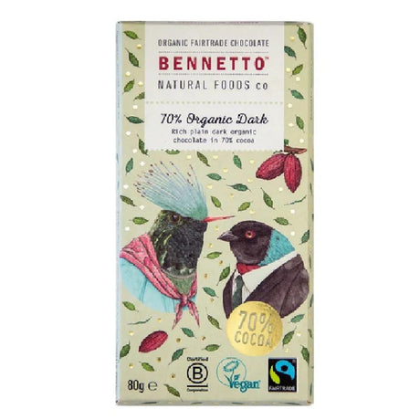 Bennetto 70% Organic Dark 80g