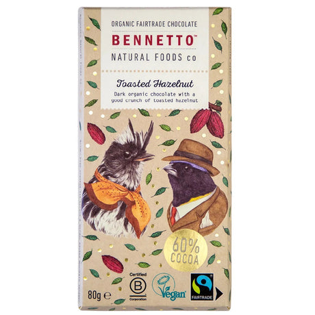 Bennetto Dark Choc Hazelnut 80g