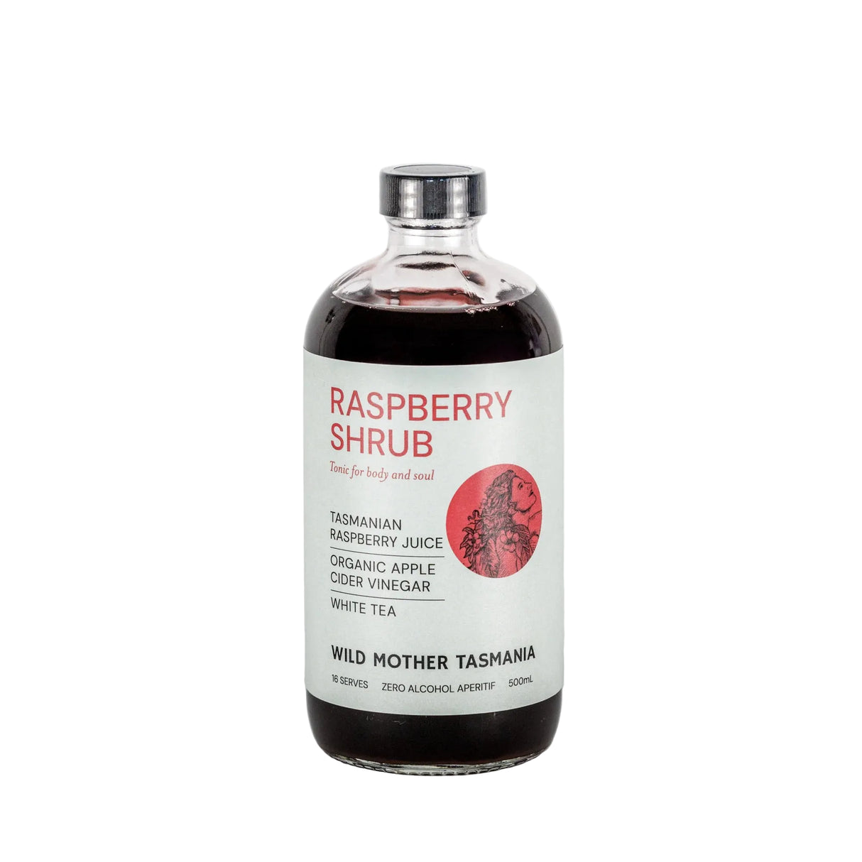 Wild Mother Tasmania Raspberry Shrub White Tea Organic Apple Cider Vinegar 500ml