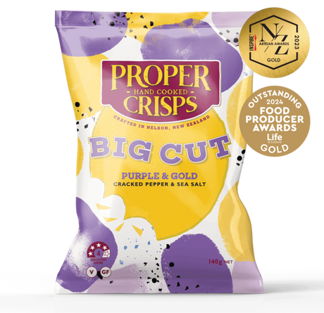 Proper Crisps Big Cut Purple & Gold Cracked Pepper & Sea Salt 140g