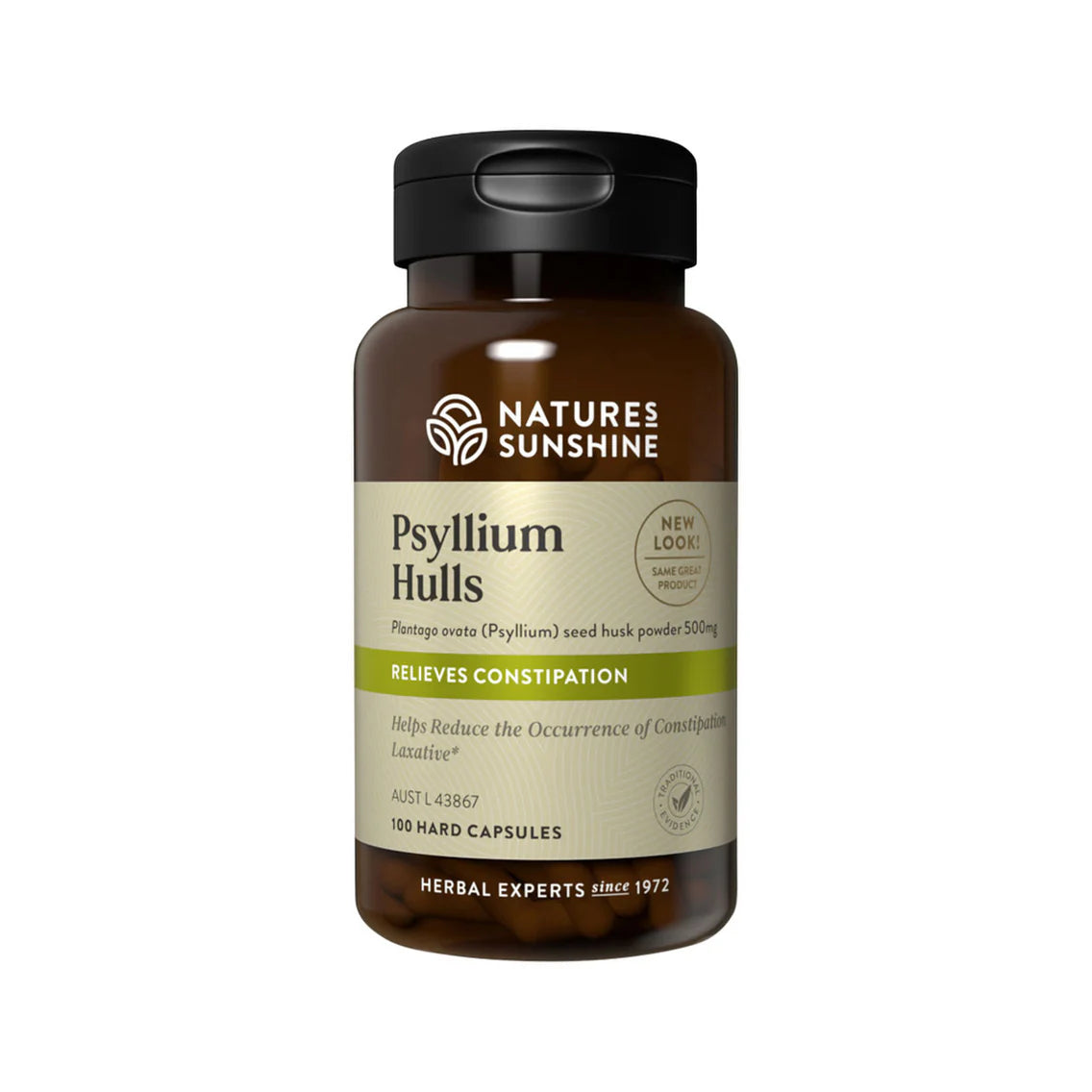 Nature's Sunshine Psyllium Hulls 500mg 100 capsules