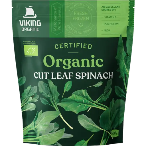 Viking Organic Frozen Spinach Cut Leaf 500g