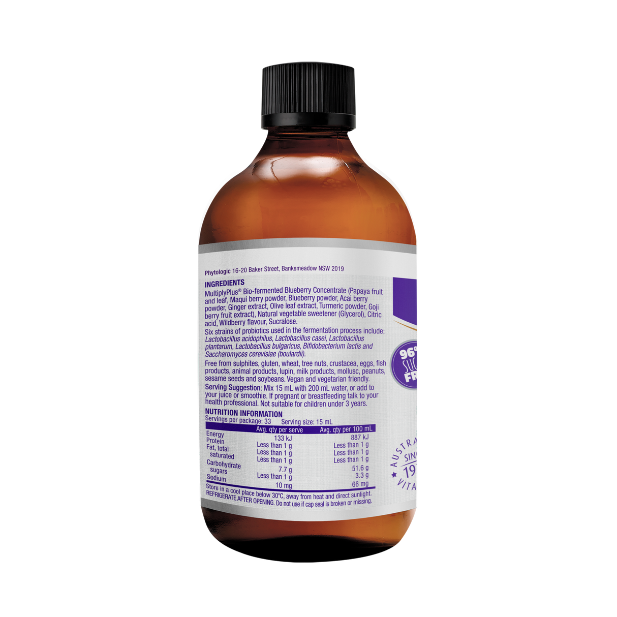 Henry Blooms Bio-Fermented Blueberry with Papaya, Acai, Goji and Maqui 500 ml