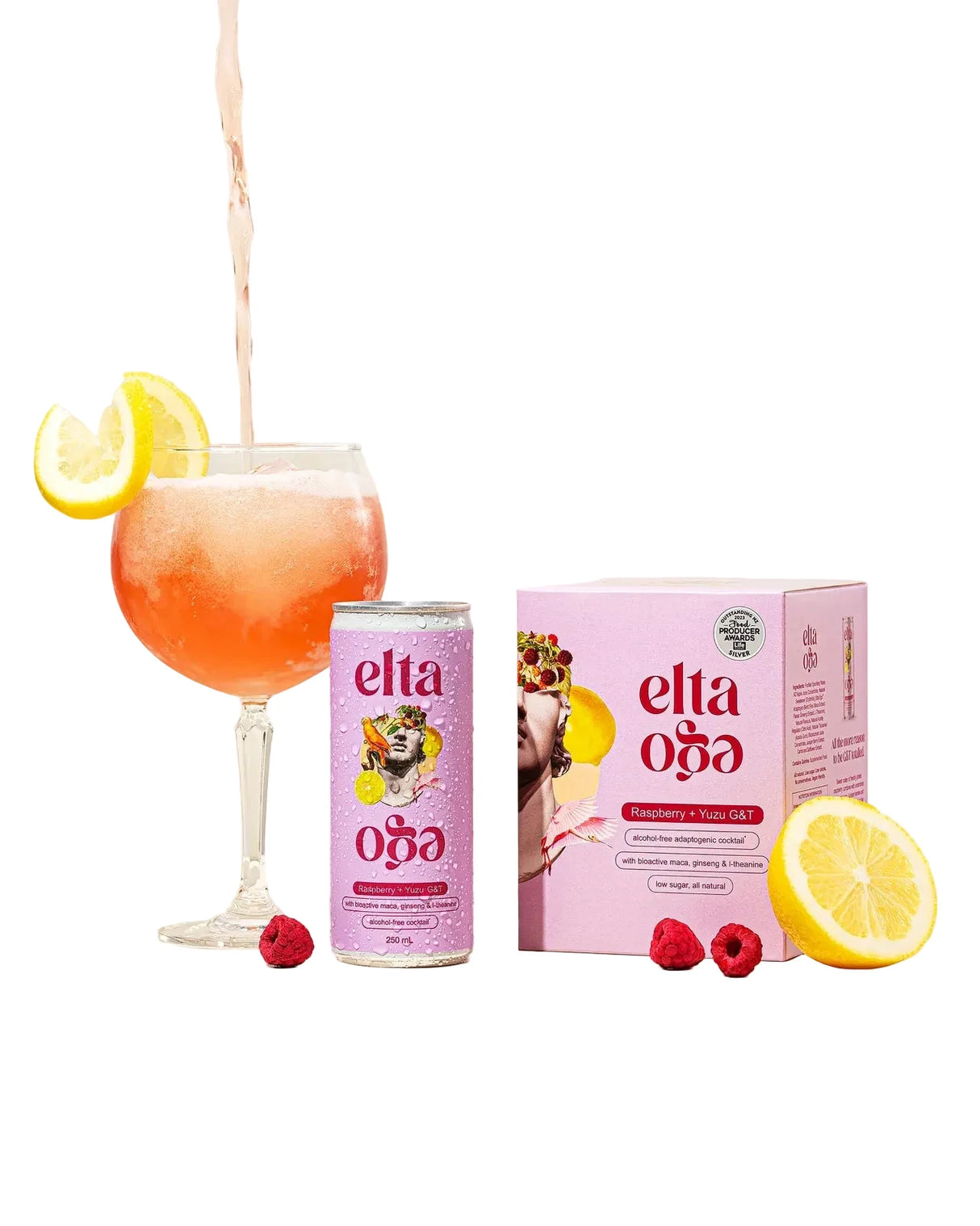 Elta Ego Alcohol Free Raspberry Yuzu G&T Cocktail 4X250ml cans