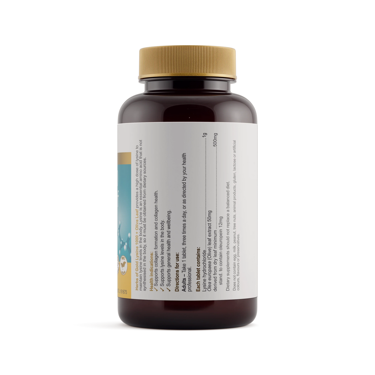Herbs of Gold Lysine 1000 + Olive Leaf 100t