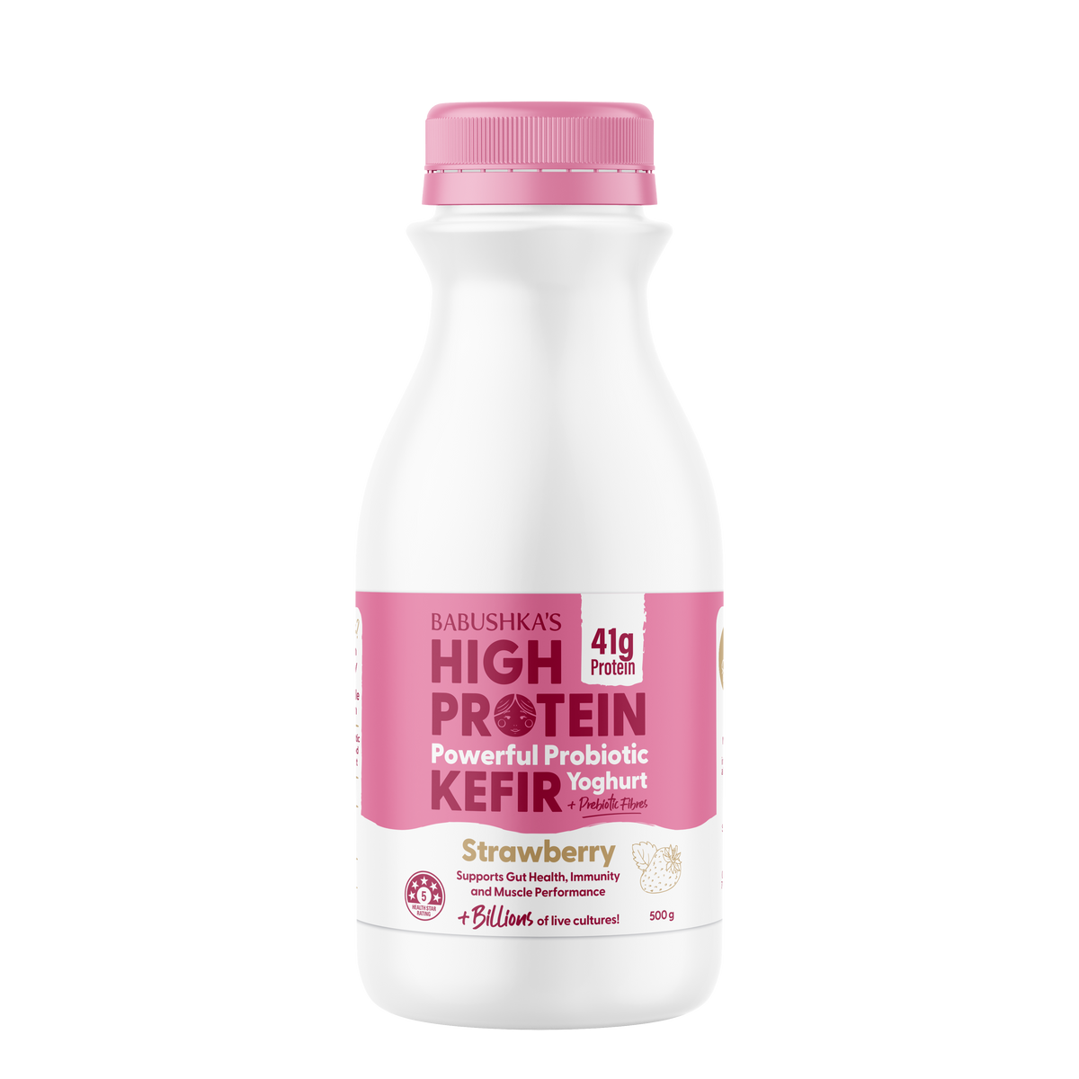 Babushka's High Protein Strawberry Kefir 500g