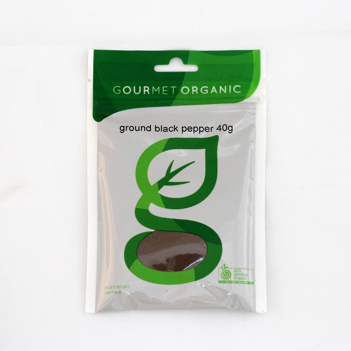 Gourmet Organic Herbs Ground Black Pepper 40g sachet
