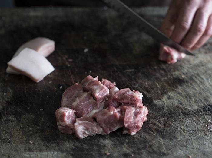 Feather and Bone pastured pork dice