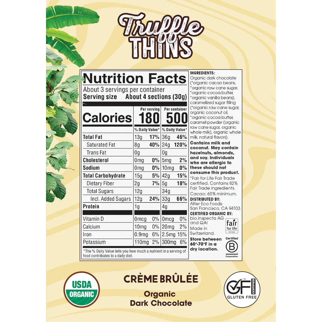 Alter Eco Creme Brulee Truffle Thins 84g