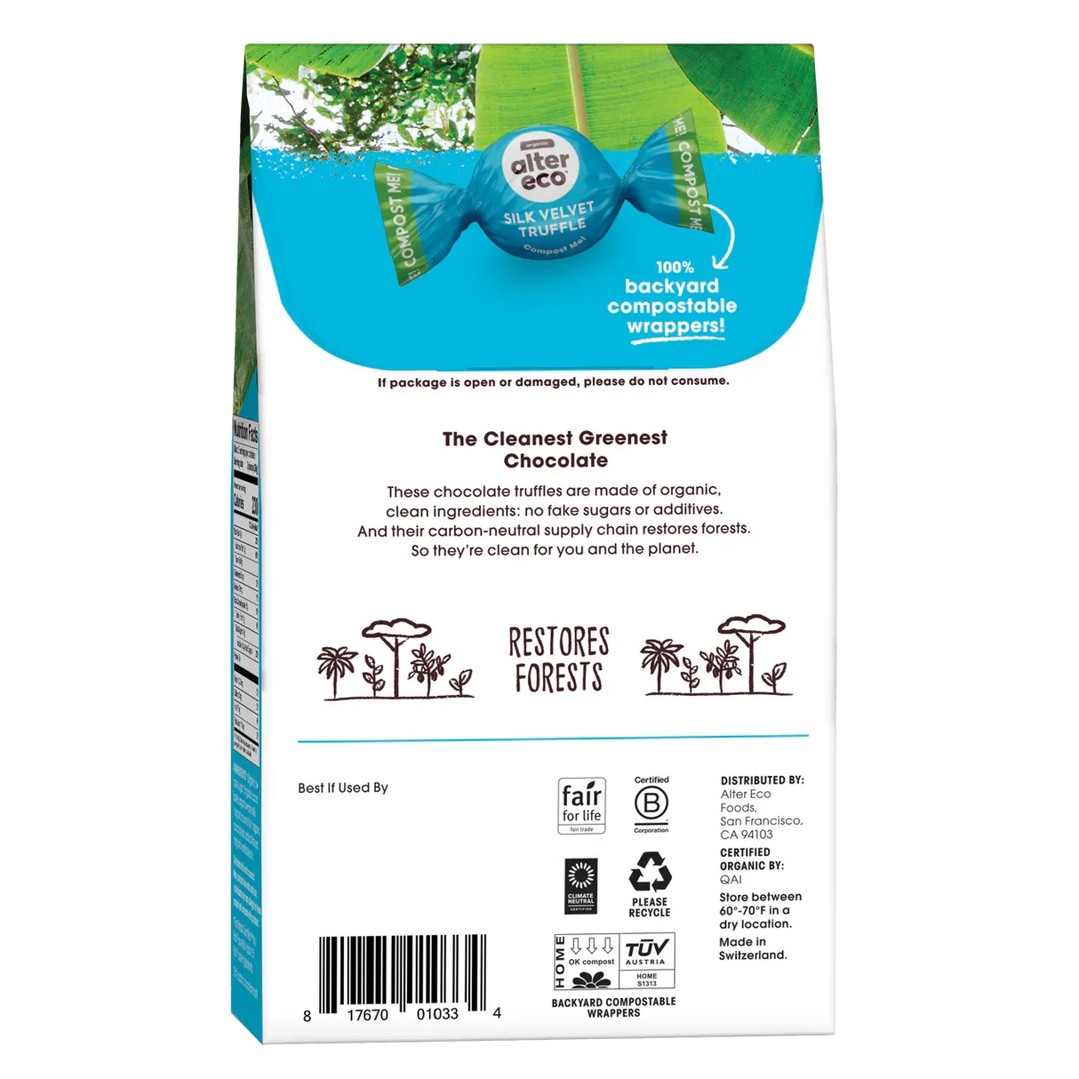Alter Eco Chocolate Dark Milk Silk Velvet Truffle 108g