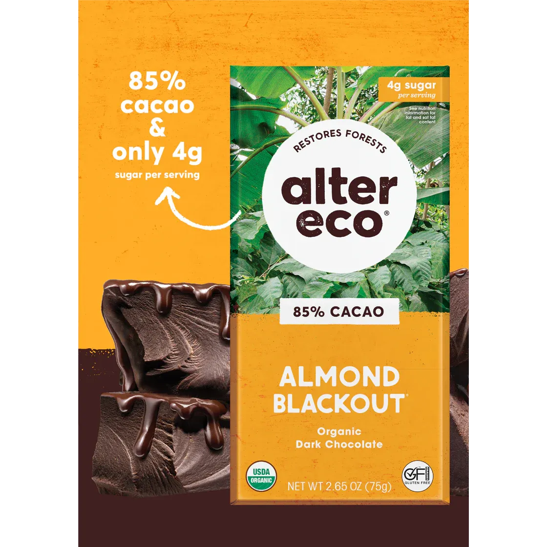 Alter Eco Almond Blackout 85% 75g
