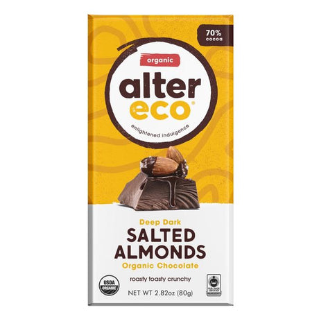 Alter Eco Chocolate Salted Almond Dark Chocolate 80g
