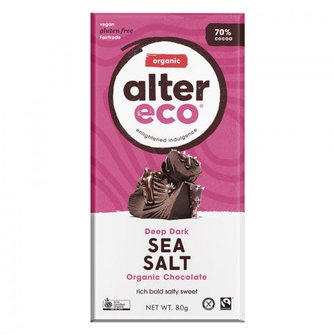 Alter Eco Chocolate Sea Salt 70% 80g