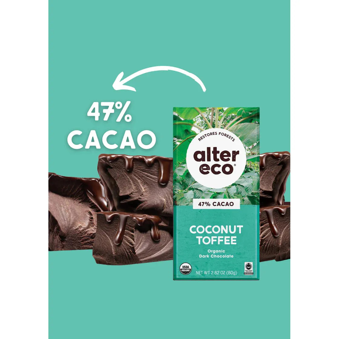 Alter Eco Dark Salted Coconut Toffee 80g
