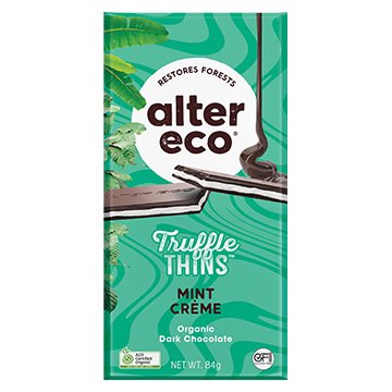 Alter Eco Mint Crème Truffle Thins 84g