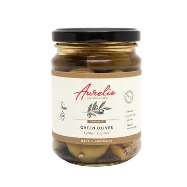 Aurelio Lemon Pepper Olives 240g