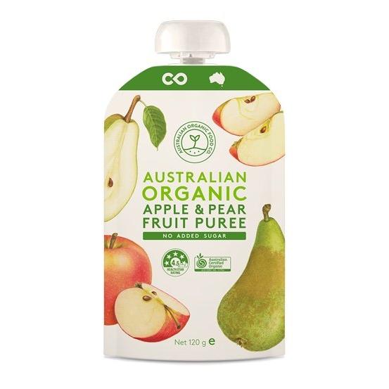 Australian Organic Food Co Apple & Pear Fruit Puree 120g