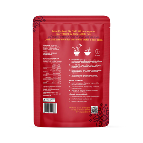 Love My Earth Organic Dahl Mix Bombay Tomato 200G