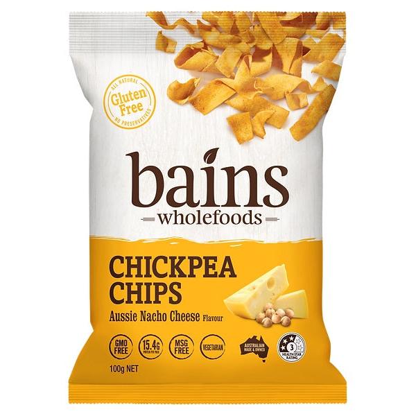 Bains Wholefoods Chickpea Chips Aussie Nacho Cheese 100g