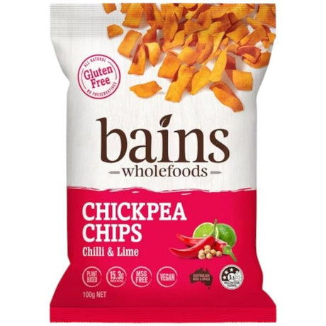 Bains Wholefoods Chickpea Chips Chilli & Lime 100g