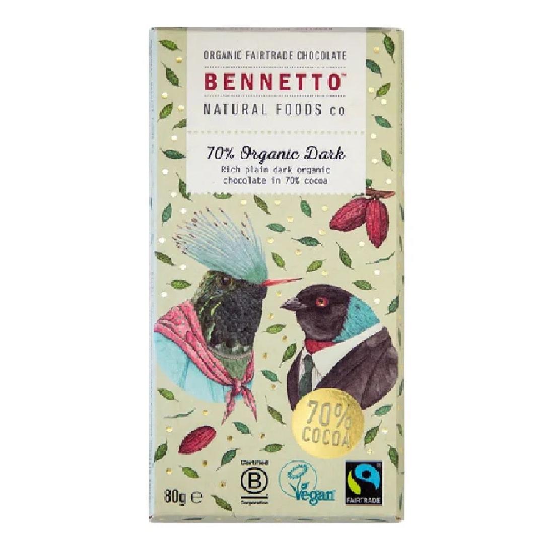 Bennetto 70% Organic Dark 80g