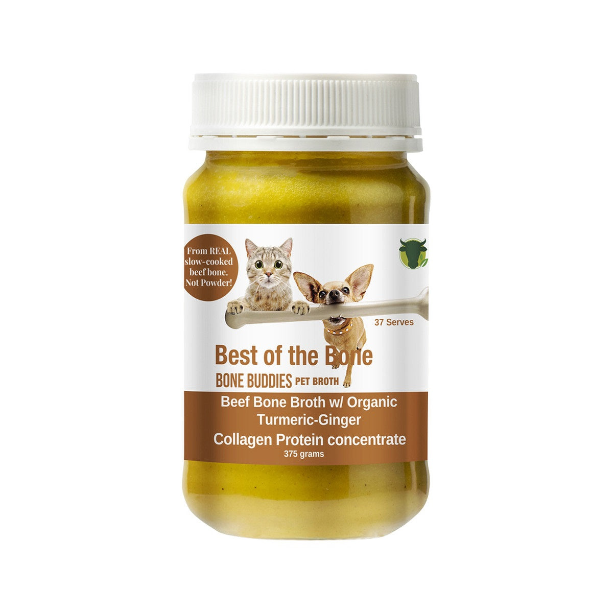 Best of the Bone Buddies Pet Bone Broth Beef Concentrate with Organic Turmeric-Ginger 375g