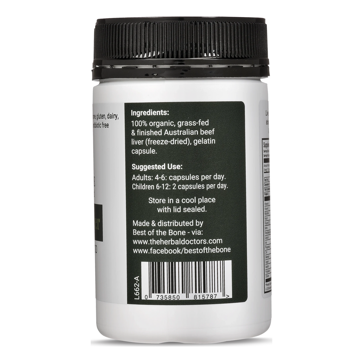 Best of the Bone Organic Beef Liver 180c