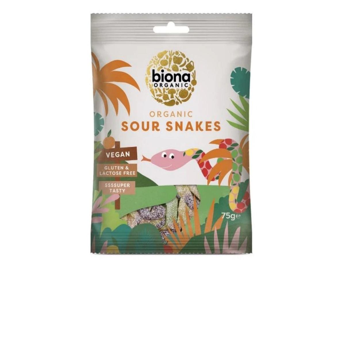 Biona Sour Snakes 75g