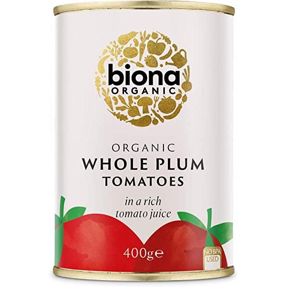 Biona Whole Plum Tomato 400g