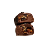 Loco Love Black Sesame & Date bar cut open showing the sesame and date centre