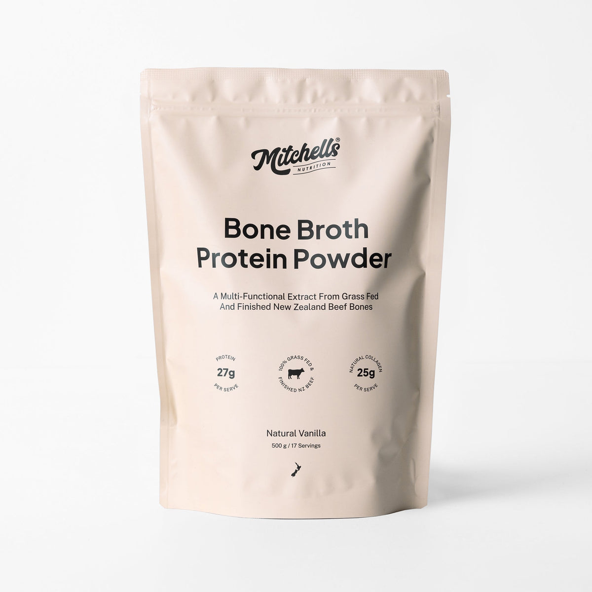 Mitchells Bone Broth Protein Powder Natural Vanilla 500g