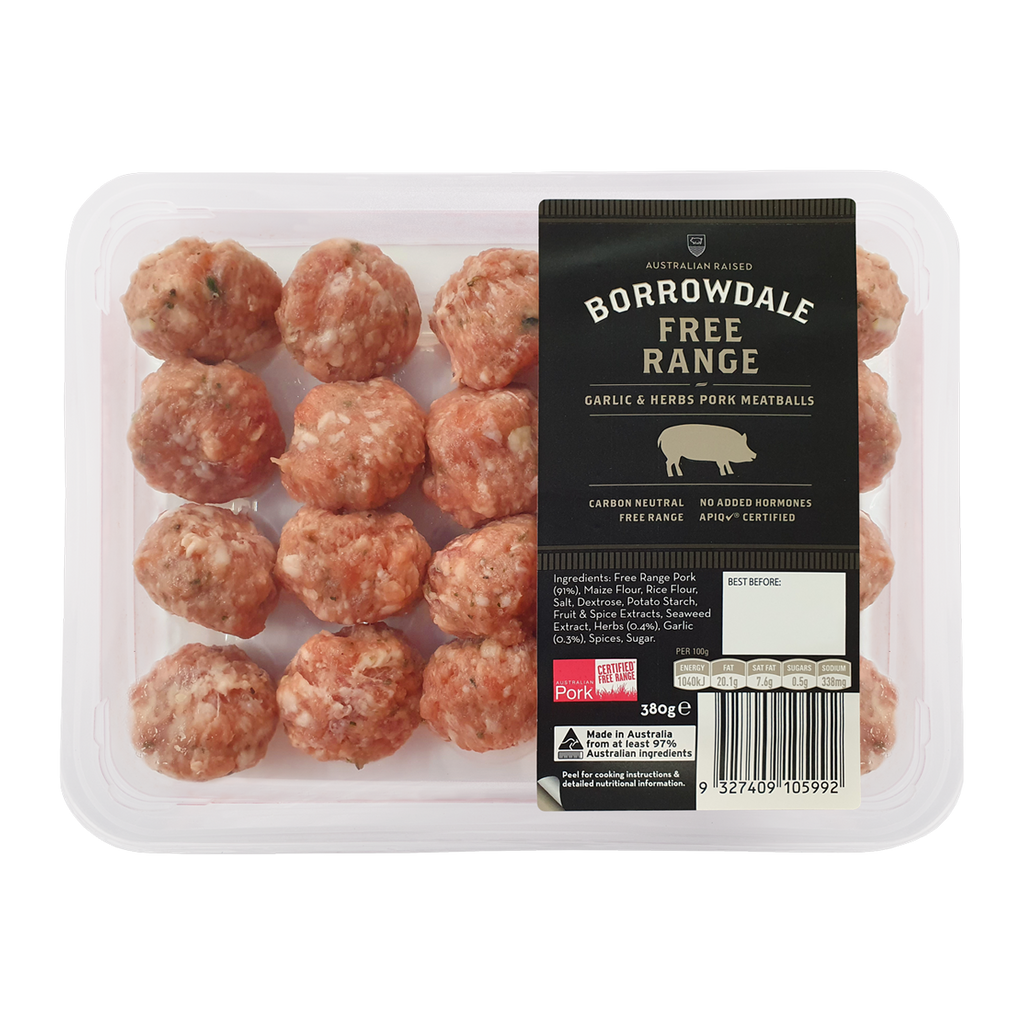 Borrowdale Free Range Pork Meatballs 380g