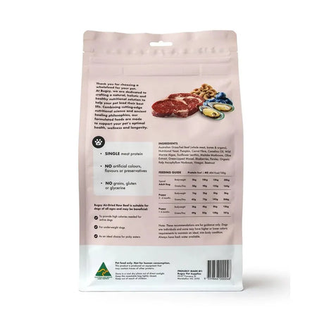 Bugsy's Air-Dried Beef Dog Food 328g