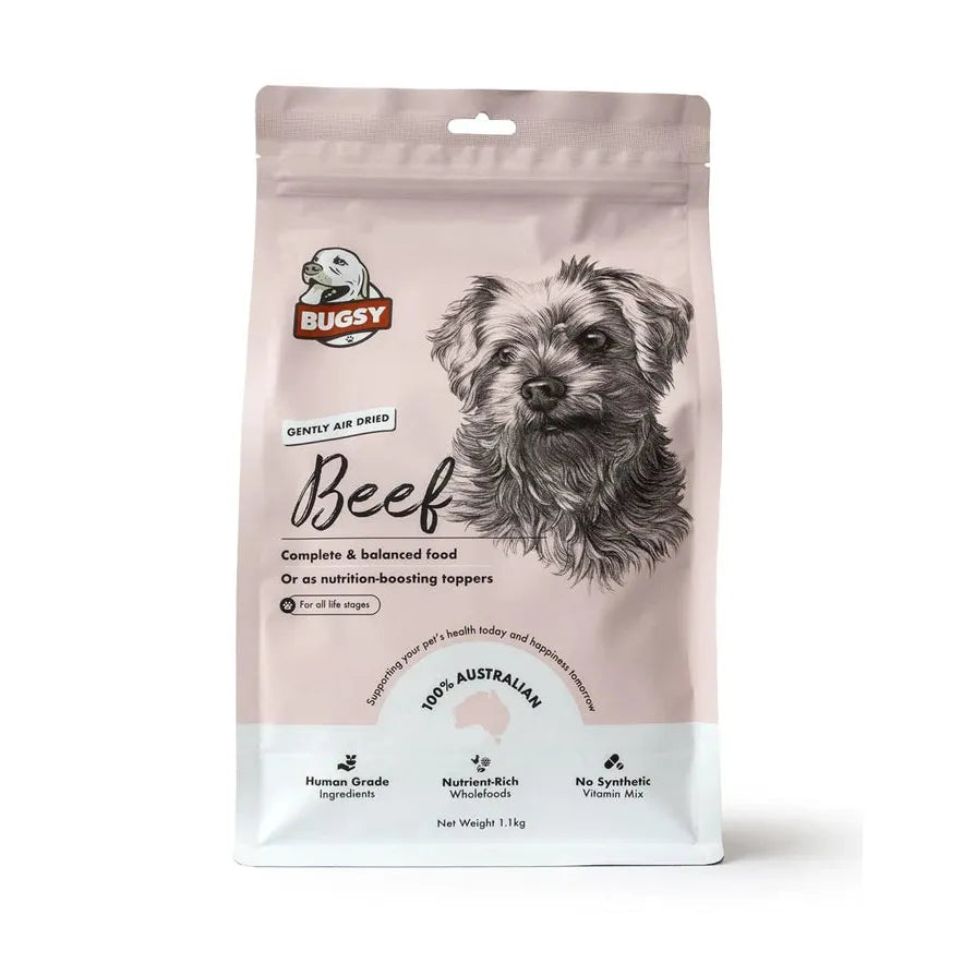 Bugsy's Air-Dried Beef Dog Food 328g