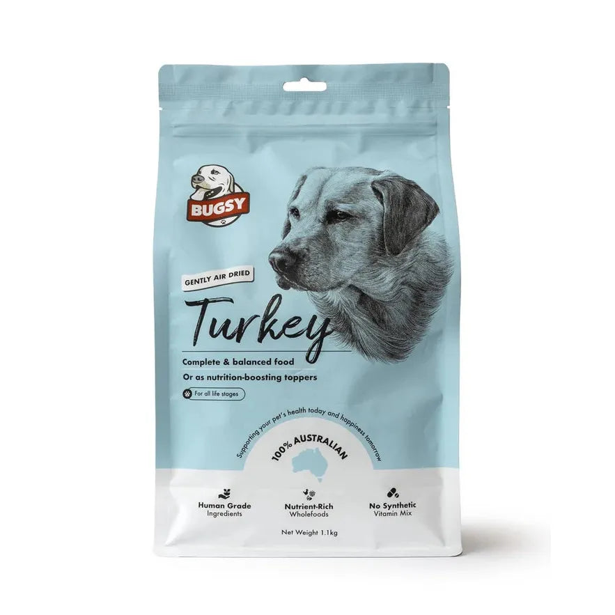 Bugsy's Air-Dried Turkey Dog Food 328g
